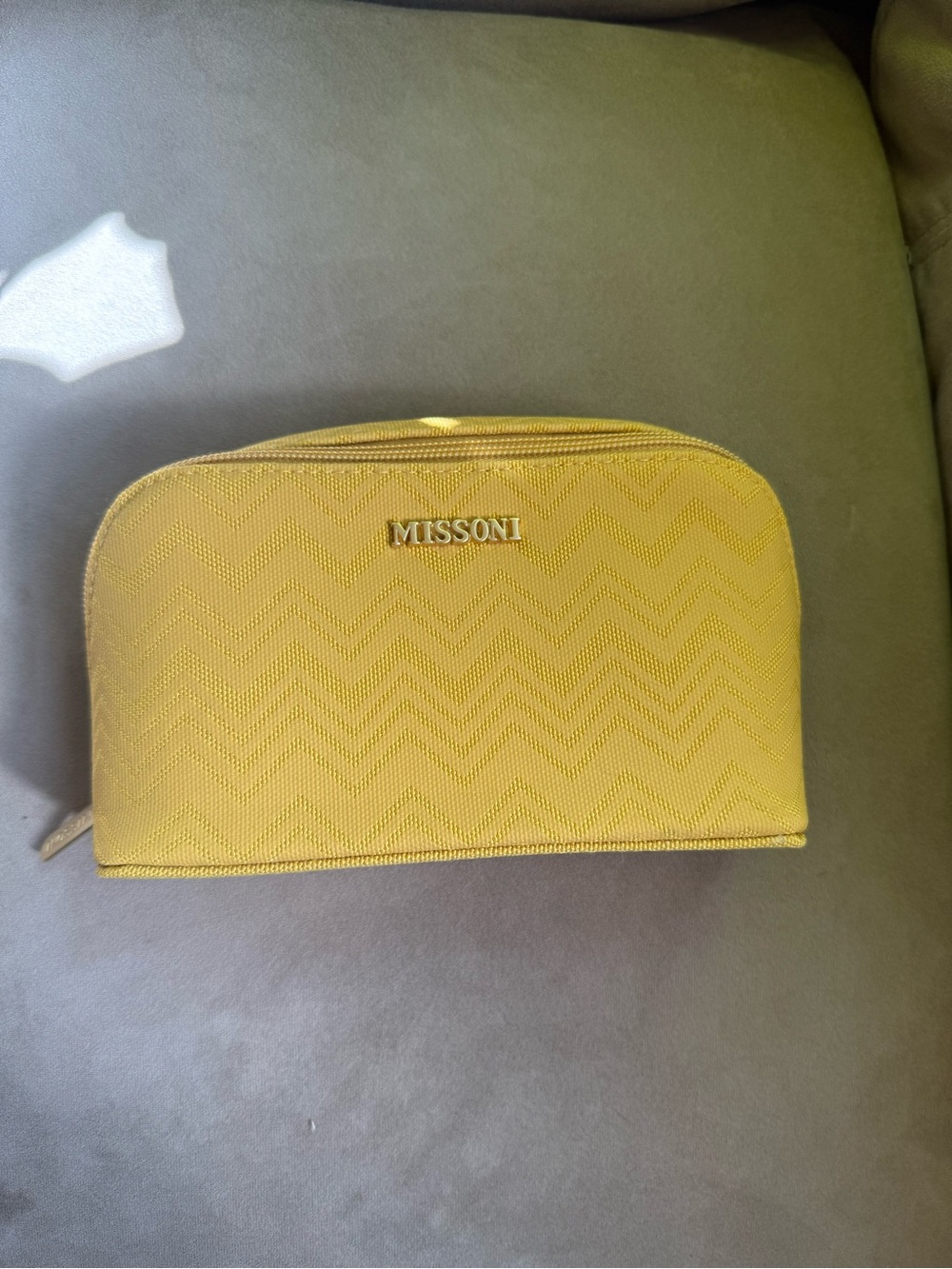 Missoni Yellow Chevron Zip Cosmetic Case
